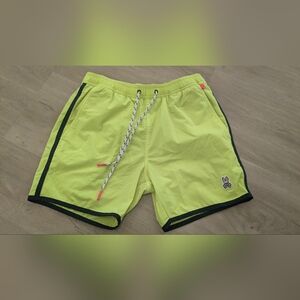 Psycho Bunny Holloway Safety Yellow Men Swim Trunks Sz XS